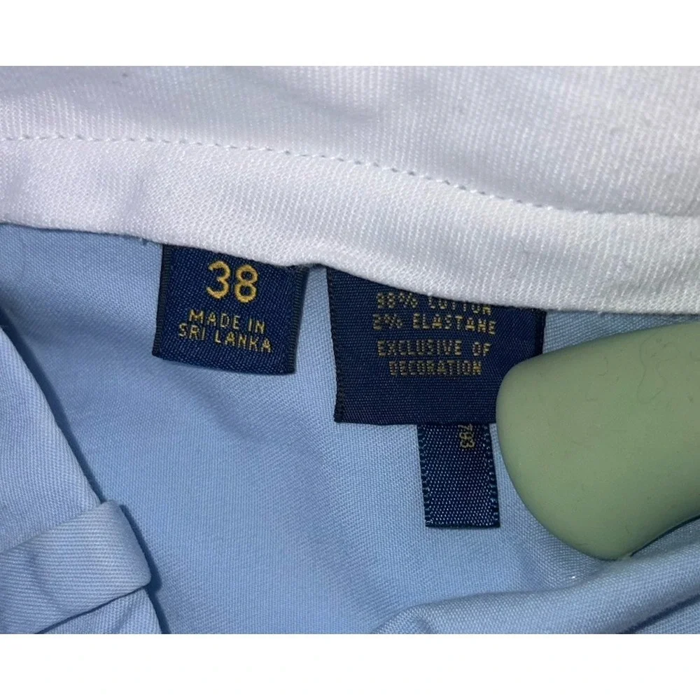 Ralph Lauren Polo Golf Chino Shorts‎ Baby Blue Khaki Crest Logo 38 Twill Stretch